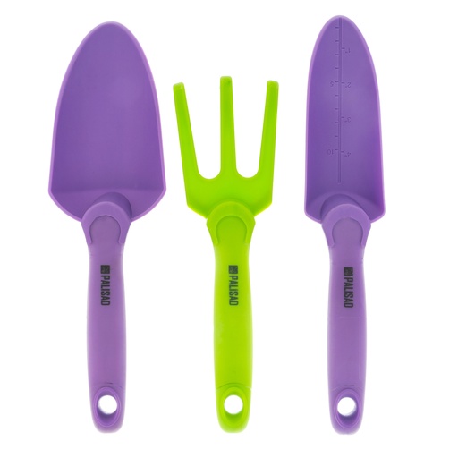 [630218] Garden tools set, plastic, gel handles, 3 items, NYLON SOFT// PALISAD