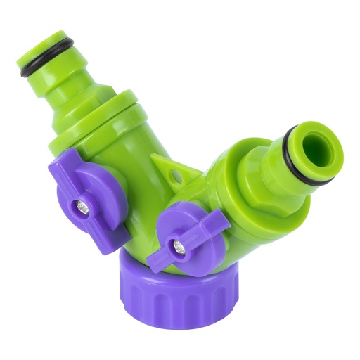 [664268] Garden water splitter, two channels, adjustable// PALISAD