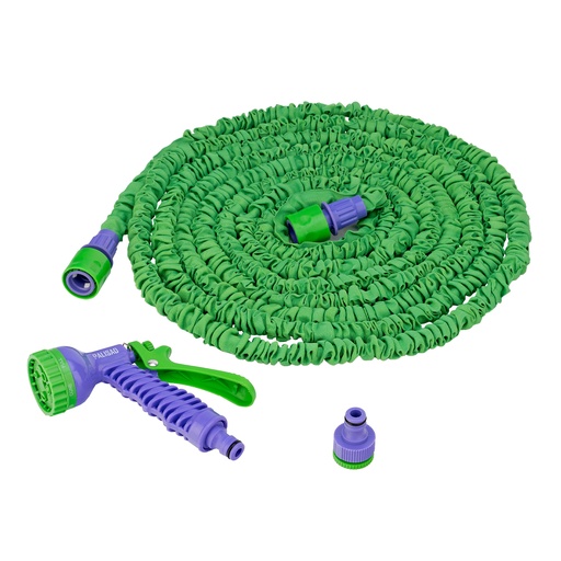 [675468] Watering set, strengthened extending hose 15m, 7-mode spray gun, con, adapter// PALISAD