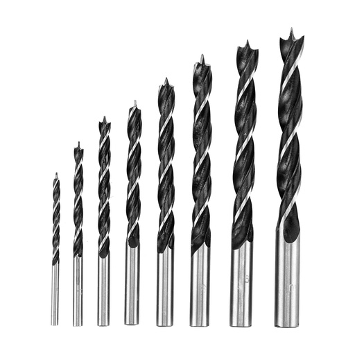 [702125] 8 pcs Wood drill set, 3-4-5-6-7-8-9-10 mm, straight shank// Sparta