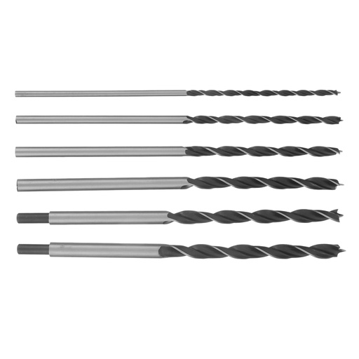 [702305] 6 pcs Wood drill set, 6-8-10-12-13-14 mm, L-300, straight shank// Sparta