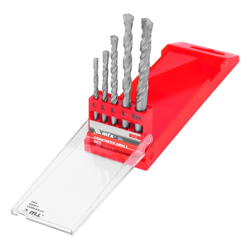 [707309] Masonry drill bit set 4-5-6-8-10 mm, plastic case// MTX 707309