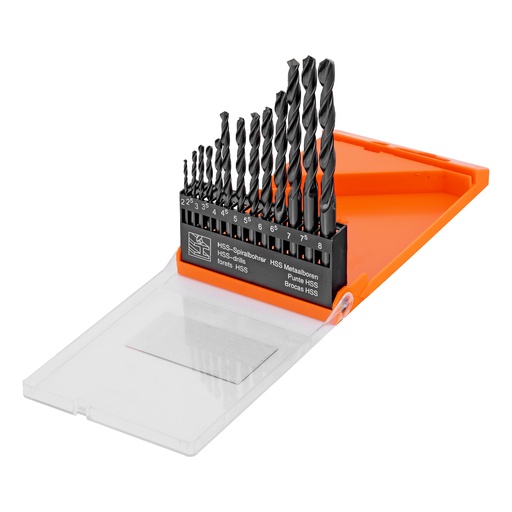 [723355] 13 pcs Twist drill set 2-8mm HSS// Sparta