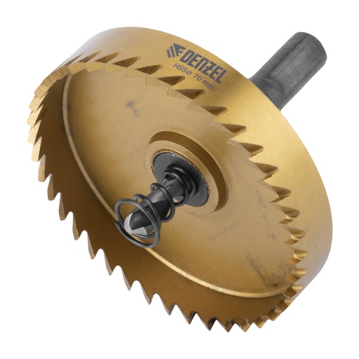 [724123] Denzel HSS Metal Hole Saw with Titanium Coated 70 mm / Коронка по металлу Дензел HSS с титановым покрытием 70 мм