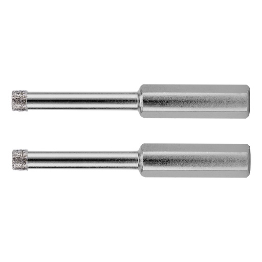 [726069] Electroplated diamond hole saw, 6 х 67 mm, triangular shank, 2 pcs// MTX 726069