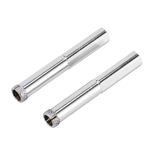 [726109] Electroplated diamond hole saw, 10 х 67 mm, triangular shank, 2 pcs/