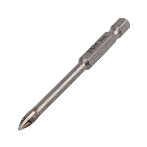 [728033] Tile drill 5 mm, cross plate, hex shank// Denzel 728033