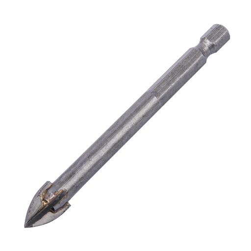 [728093] Tile drill 10 mm, cross plate, hex shank// Denzel 728093
