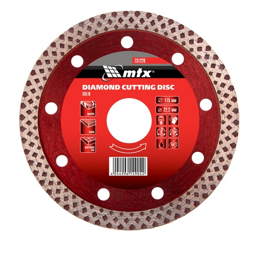 [731229] Continuous diamond saw blade 115 х 22,2 mm, dry/wet cut/