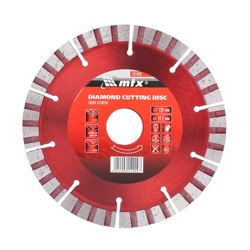 [731429] Turbo-segmented diamond saw blade 125 х 22,2 mm, dry cut// MTX