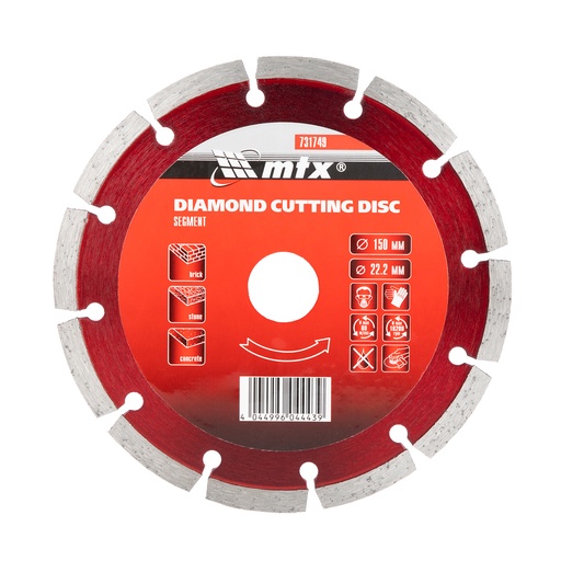 [731749] Segmented diamond saw blade 150 х 22,2 mm, dry cut// MTX 731749