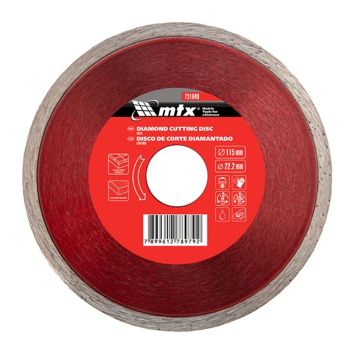[731849] Continious diamond saw blade 115 х 22,2 mm, wet cutting// MTX