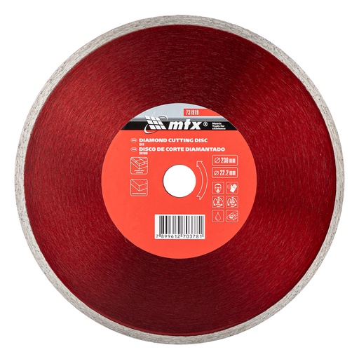 [731919] Continious diamond saw blade 230 х 22,2 mm, wet cutting/
