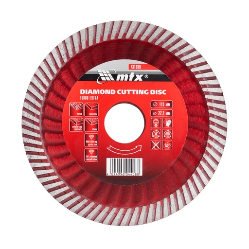 [731939] Turbo Extra diamond saw blade 115 х 22,2 mm, dry cut// MTX 731939