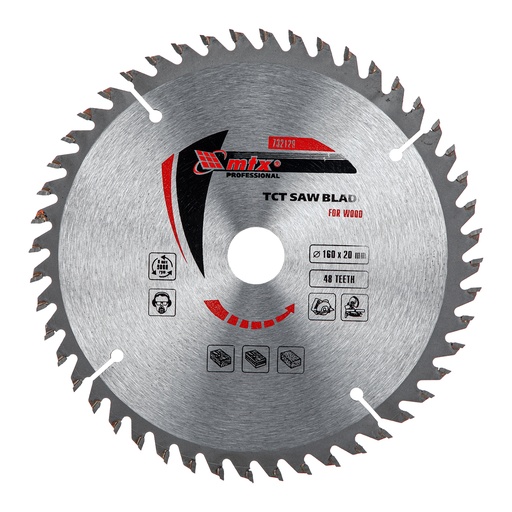 [732129] T,C,T, Saw blade for wood cutting, 160 х 20 mm, 48T, + ring 20/16// MTX