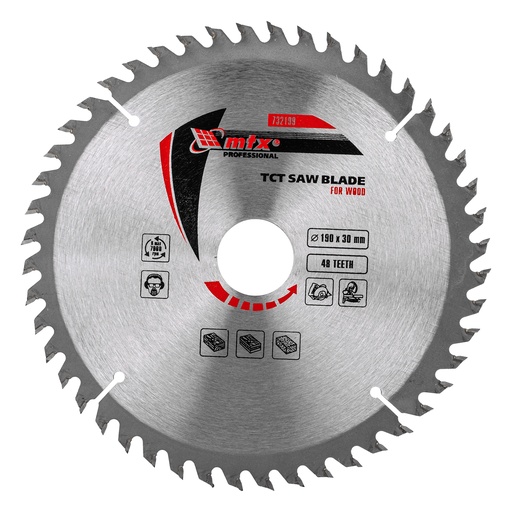 [732199] T,C,T, Saw blade for wood cutting, 190 х 30 mm, 48T// MTX
