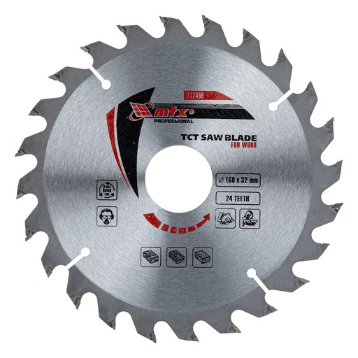 [732499] T,C,T, Saw blade for wood cutting, 160 х 32 mm, 24T// MTX