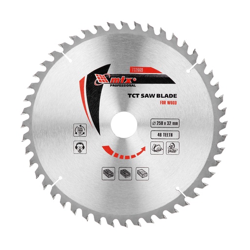 [732669] T,C,T, Saw blade for wood cutting, 250 х 32 mm, 48T// MTX