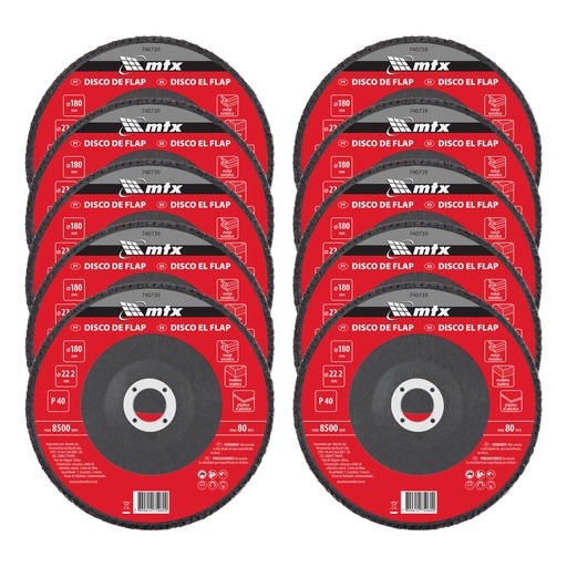 [740739] Flap disc, P 40, 180 х 22,2 mm// MTX 740739