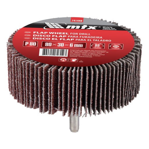 [741449] Shaft-mounted Flap disc, P 80, 80 х 30 х 6 mm// MTX
