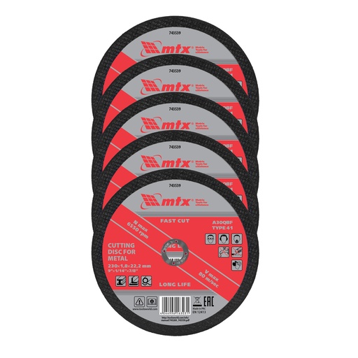 [743539] Metal cutting disc, 230 х 1,8 х 22,2 mm// MTX 743539