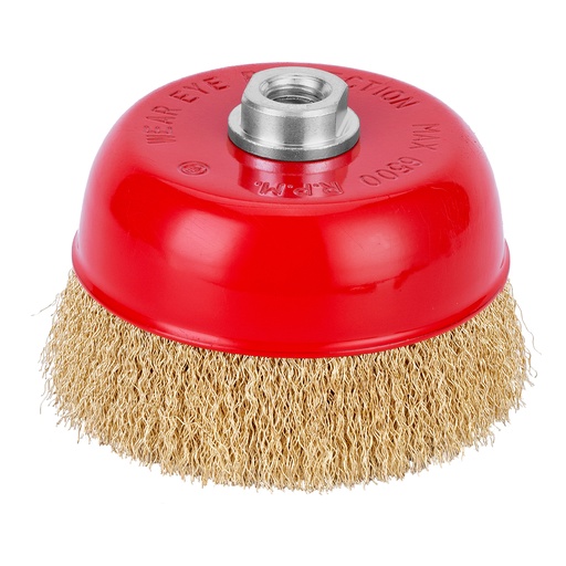 [746069] Crimped cup grinder brush 125 mm, М14, brass coated steel wire/