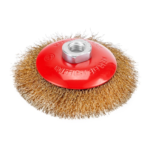 [746129] Crimped cup grinder brush, tapered 115 mm, М14, steel wire// MTX