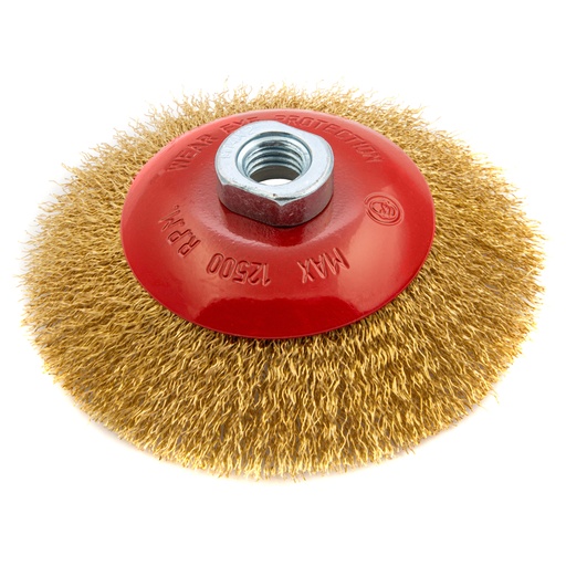 [746169] Crimped cup grinder brush, tapered 125 mm, М14, steel wire/