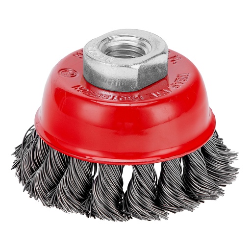 [746209] Twisted сup grinder brush, 65 mm, М14, tempered steel wire// MTX