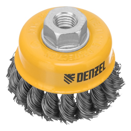[746243] Brush for angle grinder, 75 mm, Cup, M14, twisted stainless wire 0,5 mm// Denzel 746243