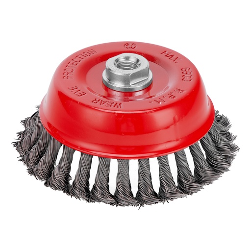 [746279] Twisted сup grinder brush, 125 mm, М14, tempered steel wire// MTX 746279