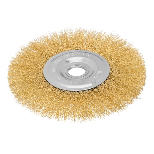 [746669] Crimped wheel grinder brush, 175 mm, arbor hole 22,2 mm, brass coated steel wire// MTX