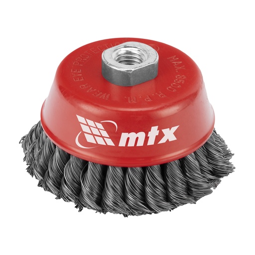 [746779] Cup brush for angle grinder, 100 mm, M14, double row twisted steel wire 0,35 mm// MTX 746779