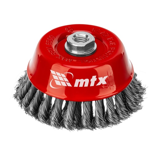[746789] Cup brush for angle grinder, 125 mm, M14, double row twisted steel wire 0,35 mm// MTX