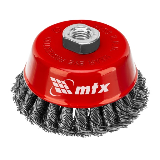 [746829] Cup brush for angle grinder, 100 mm, M14, double row twisted steel wire 0,5 mm// MTX 746829