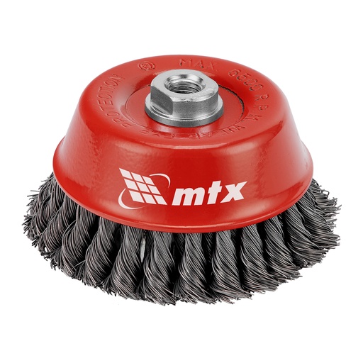 [746839] Cup brush for angle grinder, 125 mm, M14, double row twisted steel wire 0,5 mm// MTX
