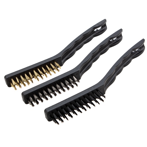 [748639] Metal hand brush set, 3 pcs,, big, plastic handle// MTX