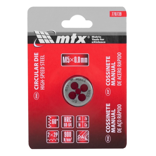 [770739] Die М5 х 0,8 mm, HSS// MTX 770739