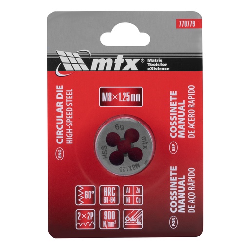 [770779] Die М8 х 1,25 mm, HSS// MTX 770779