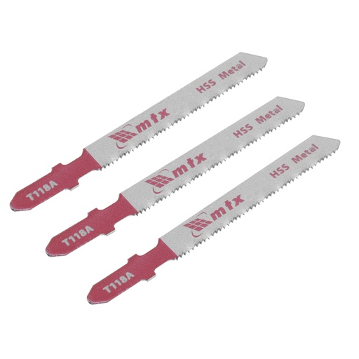 [782079] Jig saw blade for metal, 3 pcs T118A, 50 x 1,2 mm, HSS// MTX