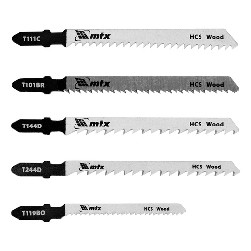 [782509] Jig saw blade set for wood, 5 pcs// MTX