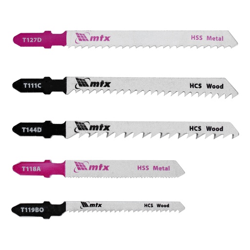 [782519] Jig saw blade set, universal, 5 pcs// MTX