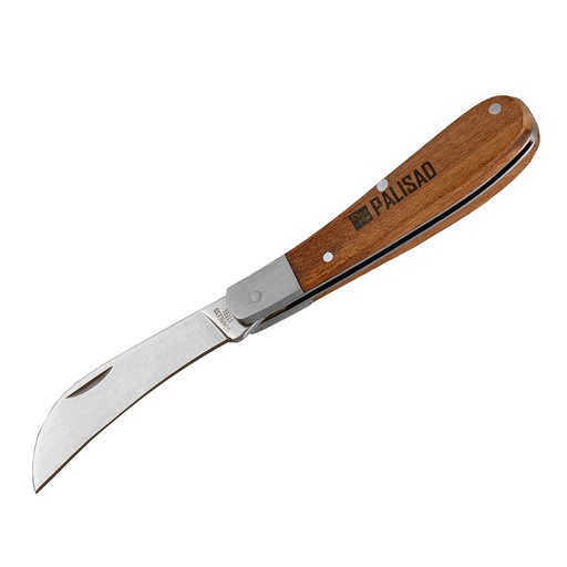 [790018] Garden folding knife, curved blade, 170 mm, wooden handle// PALISAD 790018