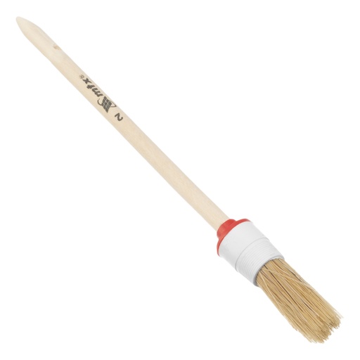 [820729] Round brush №2 (20mm), natural bristle, wooden handle// MTX