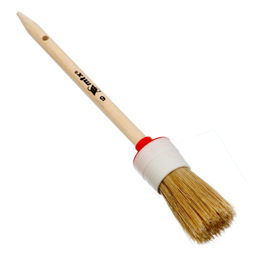 [820769] Round brush №6 (30 mm), natural bristle, wooden handle// MTX