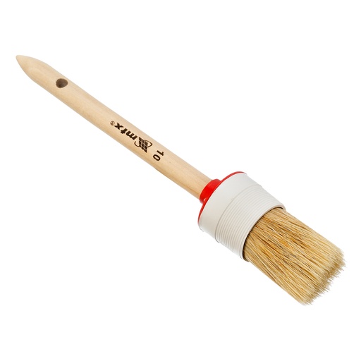 [820809] Round brush №10 (40 mm), natural bristle, wooden handle// MTX
