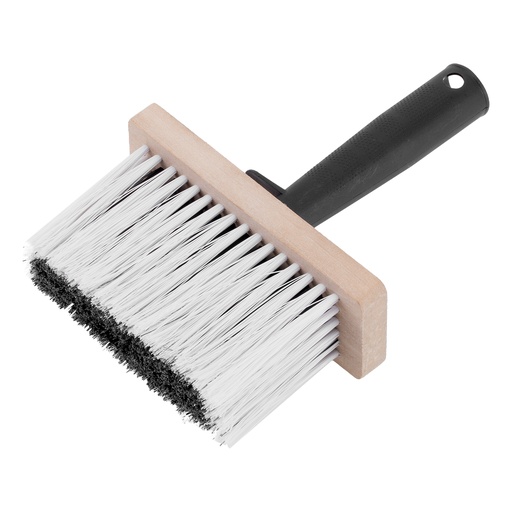 [840849] Finishing brush, 140 x 52 mm, synthetic bristle, wooden body, plastic handle// MTX