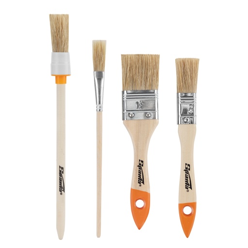 [841135] 4 pcs Brush kit ( flat brushes 3/4", 1,5", decor brush №11, round brush №2)// Sparta