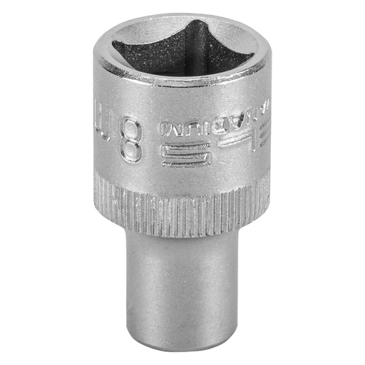 [1380855] 1/2" Dr,, 6PT Socket 8 mm, CrV, with plastic holder// Stels 1380855