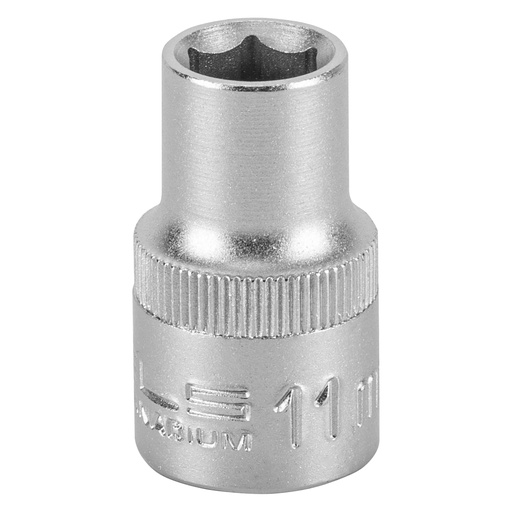 [1381155] 1/2" Dr,, 6PT Socket 11 mm, CrV, with plastic holder// Stels